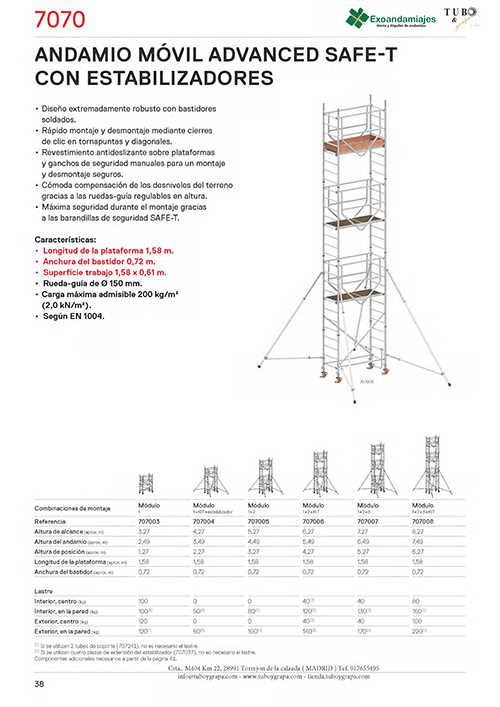 Andamio móvil 7070 (1,58m x 0,72m)