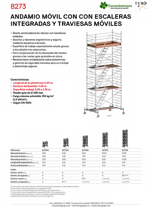Andamio móvil 8273 (2,95m x 1,5m)