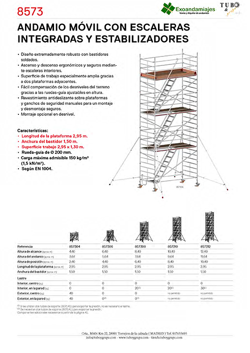 Andamio móvil 8573 (2,95m x 1,5m)