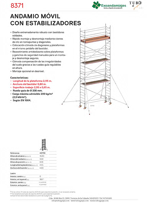 Andamio móvil 8371-10
