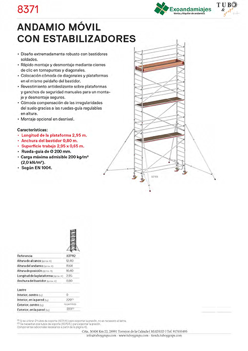 Andamio móvil 8371-12