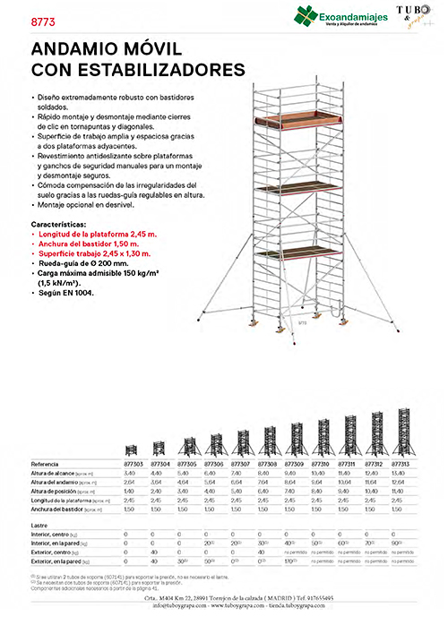 Andamio móvil 8773 (2,45m x 1,5m)
